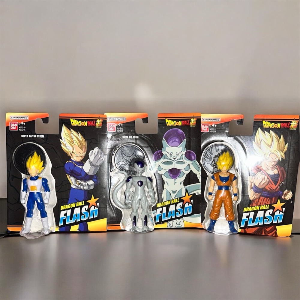 Dragon Ball Super Flash Series Saiyan Vegeta, Goku, Frieza 4” Action Figure Set